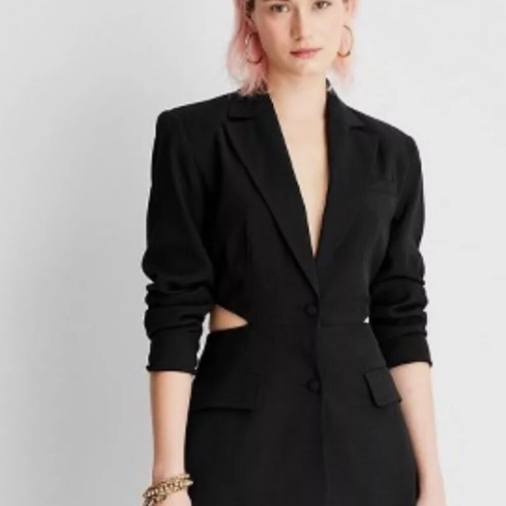Alani Noelle Future Collective Cut Out Blazer in Black, Size Small